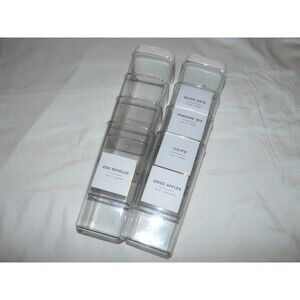 Flip Lock Airtight Food Storage Containers - 3" Square 1.2l 1200ml - Set of 8